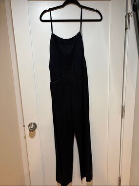 Reformation Black Spaghetti-Strap Jumpsuit